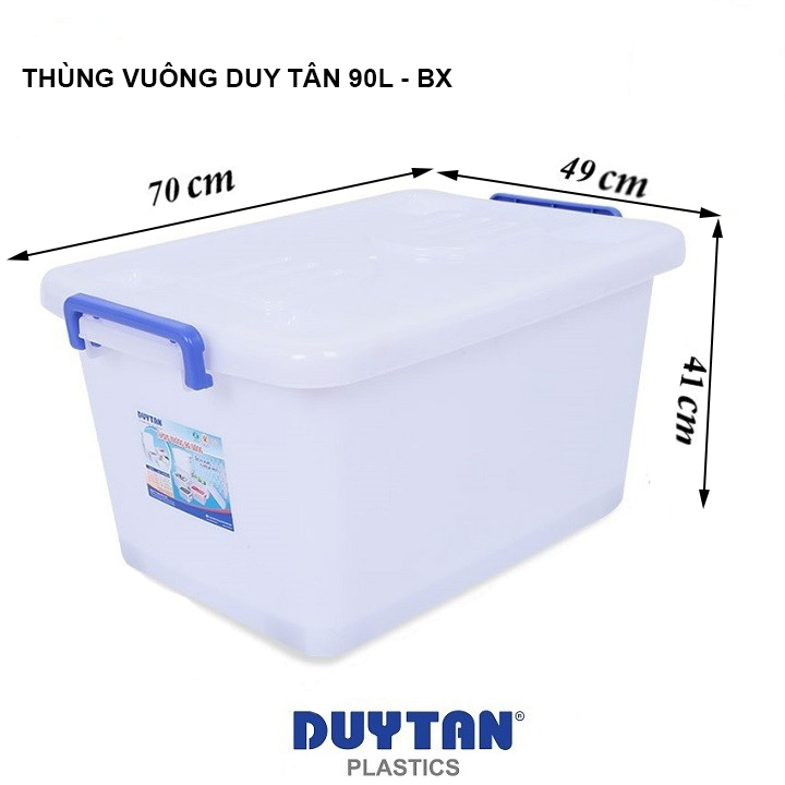 Thùng vuông 90L bánh xe - No.747 Duy Tân