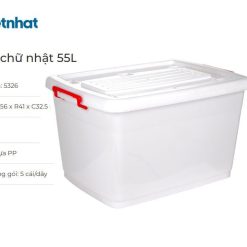 Thùng chữ nhật có bánh xe 55L 5326 – Việt Nhật